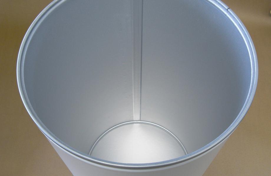 Fibre drum lined with alufoil to eliminate contamination risk