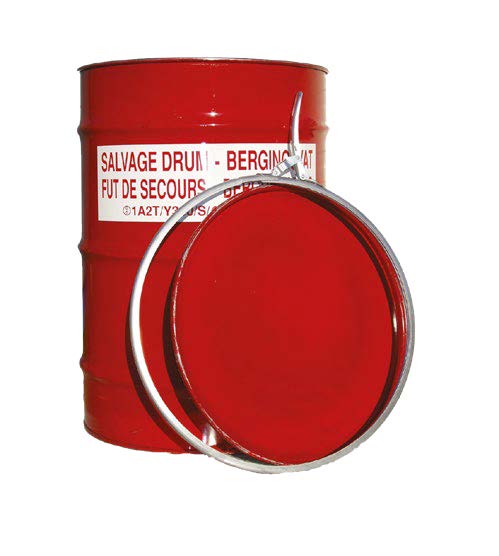 RS00353 STOT214R Steel Salvage Overdrum for 200L Drum 1A2TY350, Red, Plain internal