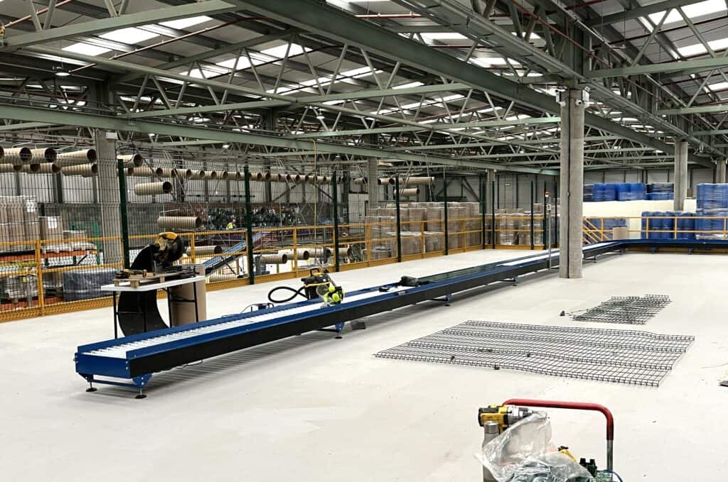 Mezzanine warehouse space at Industrial Packaging drum factory allowing short lead times